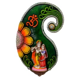 Purpledip Resin Wall Hanging Radha Krishna: Collectible Wall Decor for Home Temple, Walls (12392)