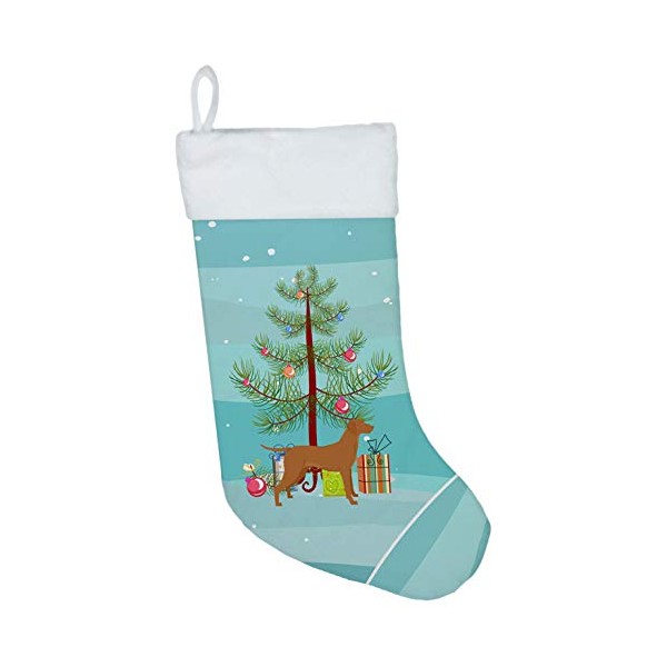 Caroline's Treasures CK3568CS Vizsla Christmas Tree Christmas Stocking, Large, Multicolor