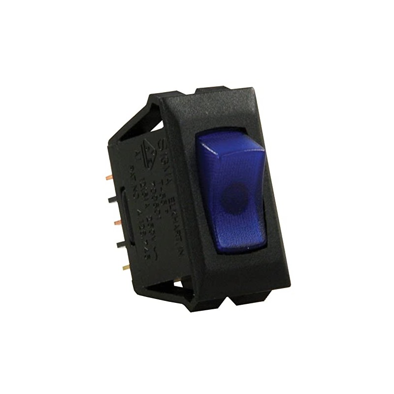 JR Products 13685 Blue/Black SPST Illuminated On/Off Switch