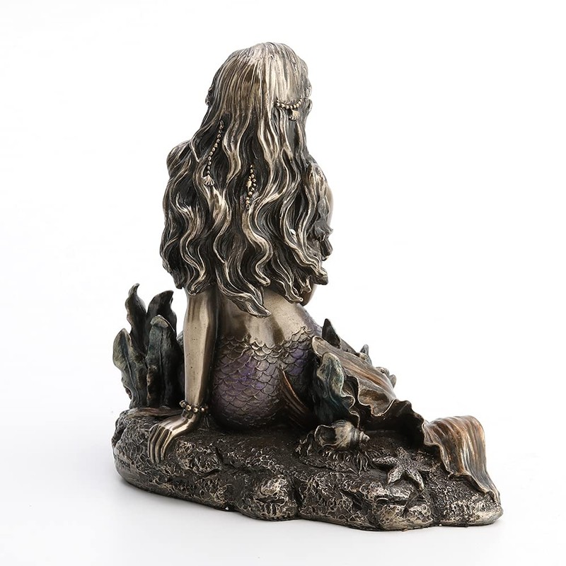 VERONESE DESIGN 6 Inch Tall Enchanted Song Mermaid Stting On