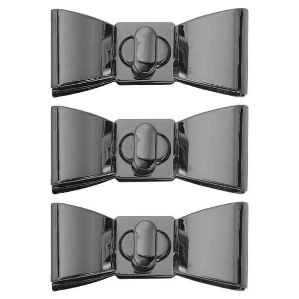 sourcing map 3Set Turn Lock Clasp, Bowknot Press Lock Clasp