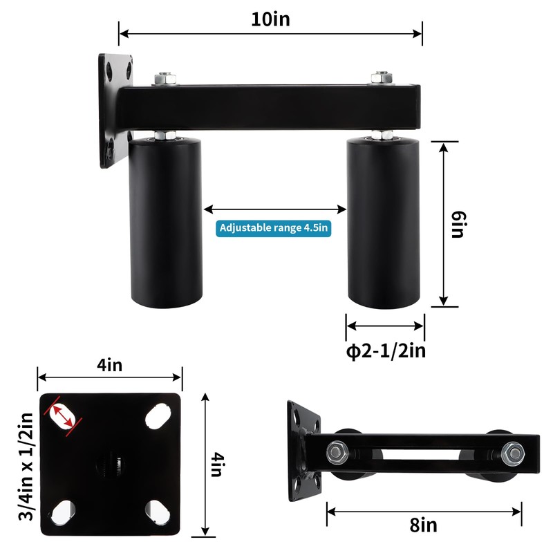 Skelang Slide Gate Guide Roller, 6" UHMW Hard Nylon Guider,