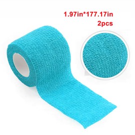 KHGUZ Car Steering Wheel Cover Wrap Tape, 2PCS Non-Slip Sweat-Absorbent Steering Wheel Protective Strap Bandage, Breathable Vehicle Interior Accessories, Universal for SUV RV Truck (Blue)