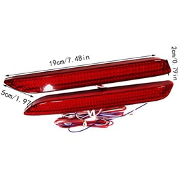 Riloer LED Bumper Reflector Brake Stop Light, LED Bumper Reflector Light, Compatible with Lexus GX470, NX, RC, RX300 Compatible with Toyota Matrix, Venza, Avalon, Sienna - Smoke Lens