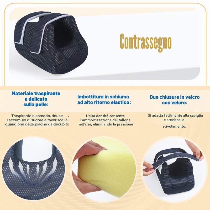 Ehucon Protezione per tallone 3D per piaghe da decubito, cuscino