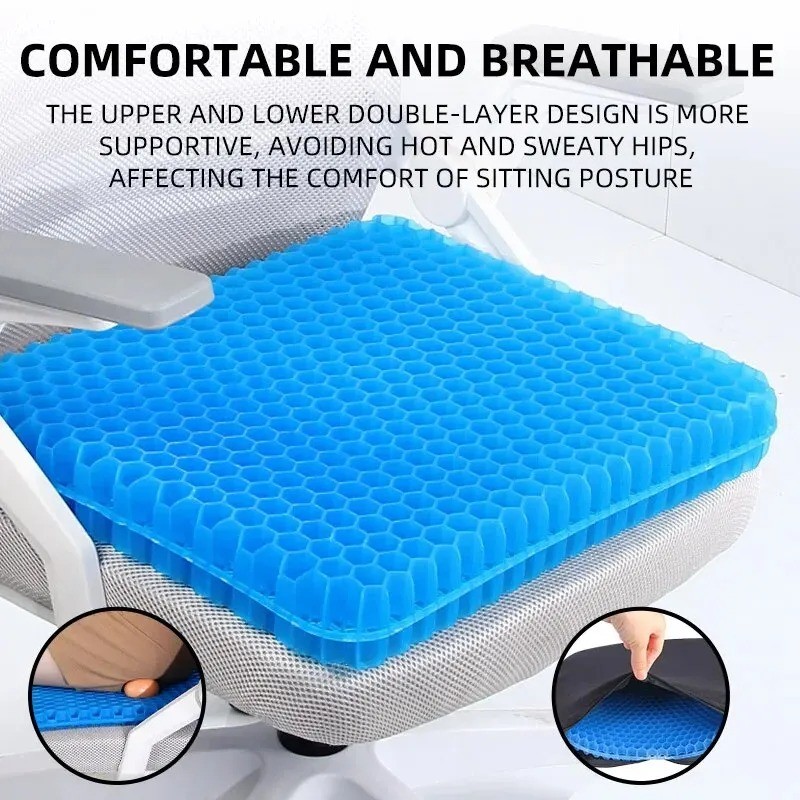 Gel Seat Cushion Summer Breathable Honeycomb Design For Pressure Relief