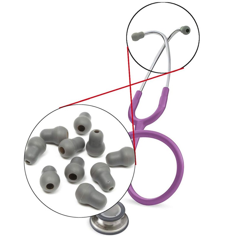 XuJJunB 6pcs Soundproof Earplugs Dustproof Stethoscope Accessories Rubber Flexible Ultra