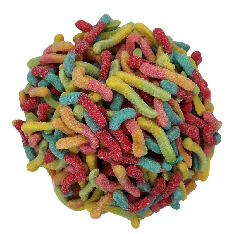 FirstChoiceCandy Gummy Crawlers Candy (Sour Bright Neon Worms, 2 Pound)