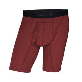 CARHARTT Men's Cotton Polyester 2 Pack Boxer Brief, Fired Brick, Large