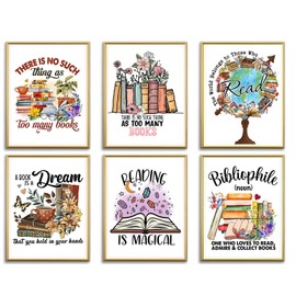 Kids Reading Corner Wall Decor, Library Posters for Classroom, Playroom & Home Library, School Library Decorations, Bulletin Board & Classroom Decor