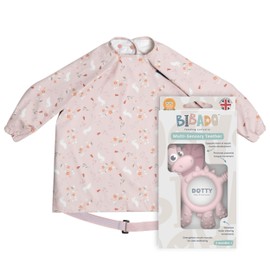 Bibado - Dotty The Dinosaur Teething Toys, Blush - Multi-Sensory Teether - BPA Free Baby Toy - Strengthen Mouth Muscles & Learn Feeding - Dentist Approved - Baby Essentials & Baby Toys - 3 Months+