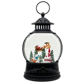 AOMIL Christmas Snow Globe Lantern with Music & Timer - USB/Battery Operated LED Glittering Globe, Snow Globe Decor for Home Holiday (Reindeer)