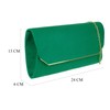 Girly Handbags Ladies Plain Faux Suede Clutch Bag, Green