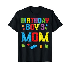 Master Builder Birthday Boy's Mom Building Bricks Blocks T-Shirt