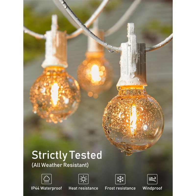 Brightown 60 Feet LED Outdoor String Lights with Shatterproof G40