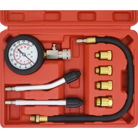 Petrol Engine Cylinder Compression Tester Kit and Spark Plug Tester Tool Fit for Automotive Car Lawnmower Truck Chainsaw Motorcycle Boat Petrol Gas Engine Diagnostic Compression Tester Kit (9 Pcs)