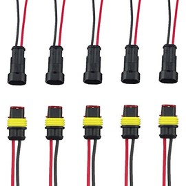 2 Pin Electrical Connector Plug 12V Waterproof Connector 5 Pieces Wire Male Female Wire Cable Connector Plug for Car Boat Motorcycles