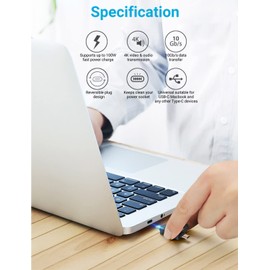 URWOOW 2 in 1 OTG Converter USB 3.0 to Micro USB and Type C Adapter USB3.0 Female to Micro USB Male and USB C Male Connector (1 Pack)