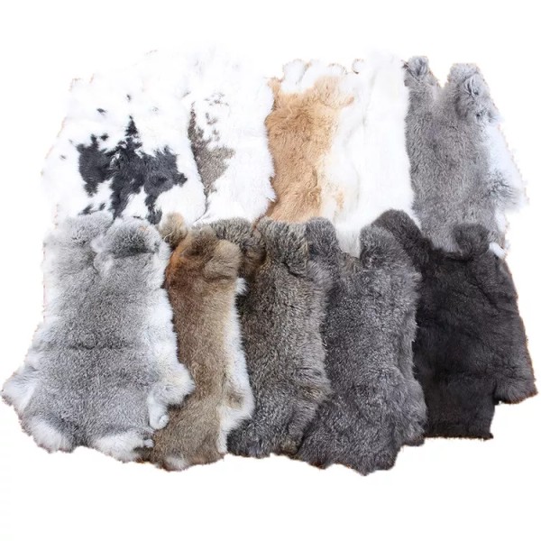 Unbranded 5PCS Real Natural Rabbit Skin Pelt Fur Hides Soft