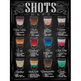 Shawprint Limited SHOTS RETRO METAL TIN WALL PLAQUE SIGN NOVELTY GIFT Home bar shed man cave (150MM X 200MM (6" X 8") (8" x 6")