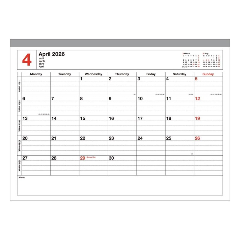 2026 Planner, Schedule Book, Starts from April 2026, Monthly Block,