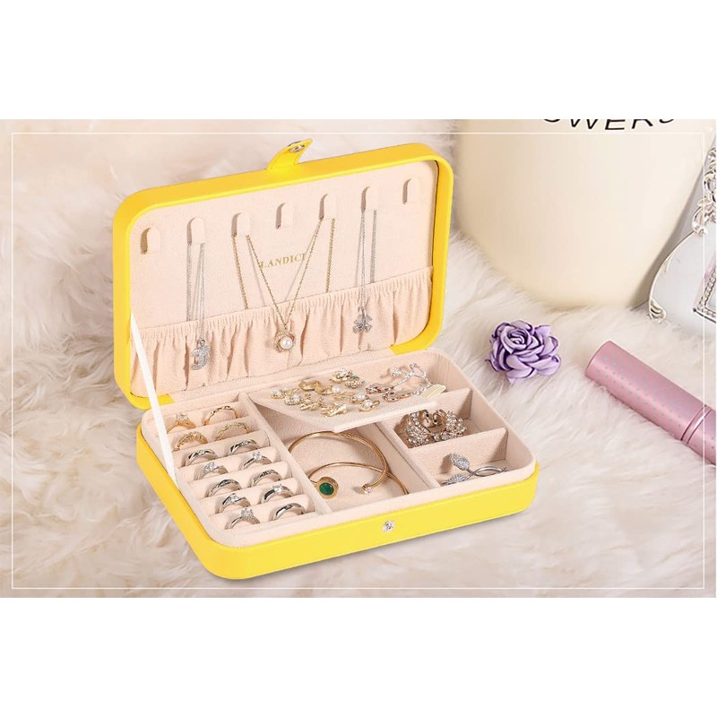 LANDICI Jewelry Box PU Leather Jewelry Case Jewelry Box Ring