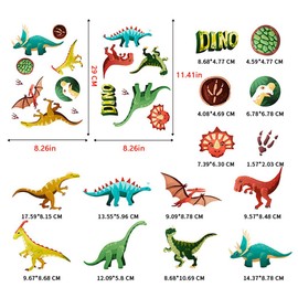 WUBAYI Pack of 2 Luminous Dinosaur Wall Stickers - Night Vision Stickers for Children's Room, Bedroom & Living Room - Decoration for Birthday & Christmas - Gift for Boys & Girls