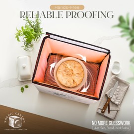 Nordic Canyon Sourdough Proofing Box – Collapsible Countertop Dough Proofing Box & Bread Proofer with 68–120 °F Temperature Control, Integrated Humidity Monitor & Water Dish for Artisan Bread (Biege)