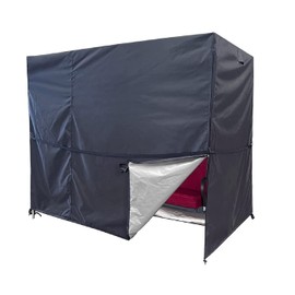 Patio Black Hammock Swing Cover, Triple Seater Garden Swing, Waterproof, UV Resistant (81x49x67 in)