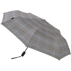 Knirps KNT220-S Folding Umbrella, T.220RS Checked, Gray, One-touch, Automatic Open/Close Type