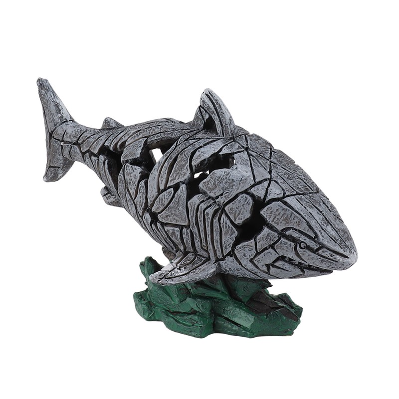 Shark Sculpture Hollowed Waterproof Resin Durable 7.3in Long 4.5in Wide