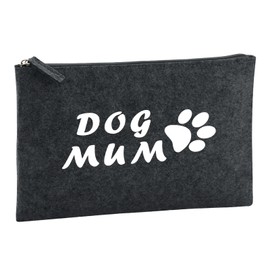 Huuraa Kulturbeutel Dog Mum Tapse Geschenk 1 Liter Charcoal Filz Dog Mum Geschenkidee