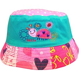 Baby Girls Birdie & Turtle Bucket Style Summer Sun Beach Hat (0-6 Months (46cm), Smile Turtle)