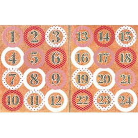 Advent Stickers 1-24 Round Glitter Numbers Christmas Advent Calendar Xmas Crafts DIYT539