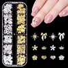 Gold Silver 3D Nail Charms with Elegant Star & Queen,