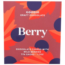 Goodio Chocolate Bar, Berry Nordic 71%, Vegan, Gluten- free, 1.7 Ounce