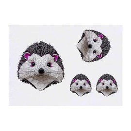 Azeeda 4 x 'Low Poly Igel' Temporäre Tattoos - Wasserfest, Hautfreundlich & Ungiftig · Transfers in Verschiedenen Größen (TO00071982)