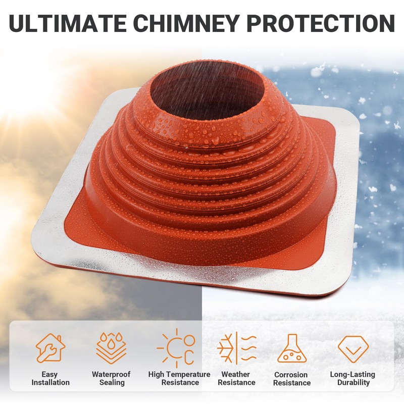 Metal Roof Pipe Flashing Boot: #7 Silicone High-Temp Flexible Roof