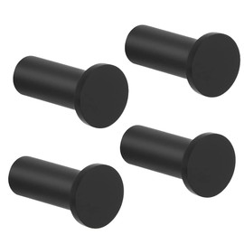 SAYAYO 4PCS Black Coat Hooks Wall Mounted SUS304 Stainless Steel Door Hooks for Hanging Towels Wall Hooks for Bathroom Heavy Duty, EGOY001Y-B-4P