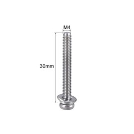 sourcing map M4 x 30mm Stainless Steel Phillips Pan Head Machine Screws Bolts Combine with Spring Washer and Plain Washers 5pcs