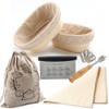 2pcs Bread Proofing Basket Set Sourdough Bannetons with Linen Cloth