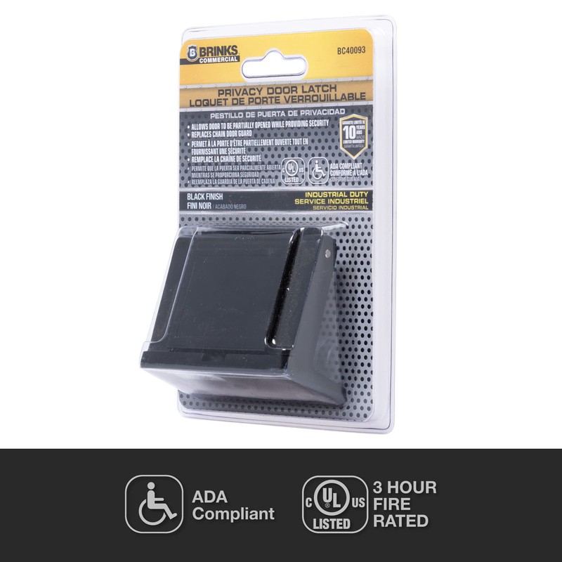 BRINKS Commercial - Privacy Door Latch, Black Finish - Durable