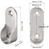 MACHSWON 16mm Oval Closet Rod End Supports,Wardrobe Rod Flange Bracket