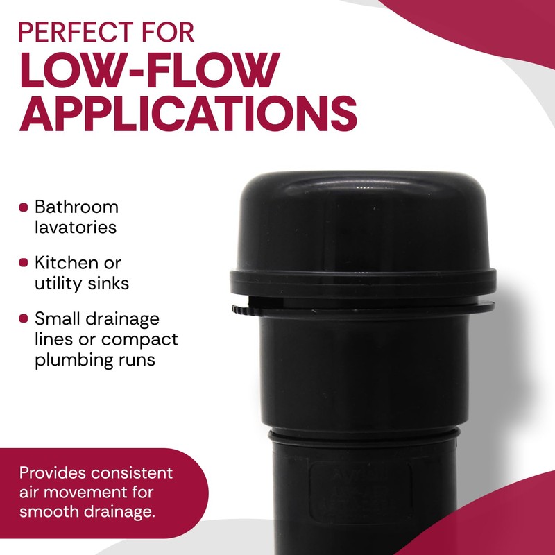 JB Products Air Admittance Valve AAV, 2″ x 1-1/2″ Solvent