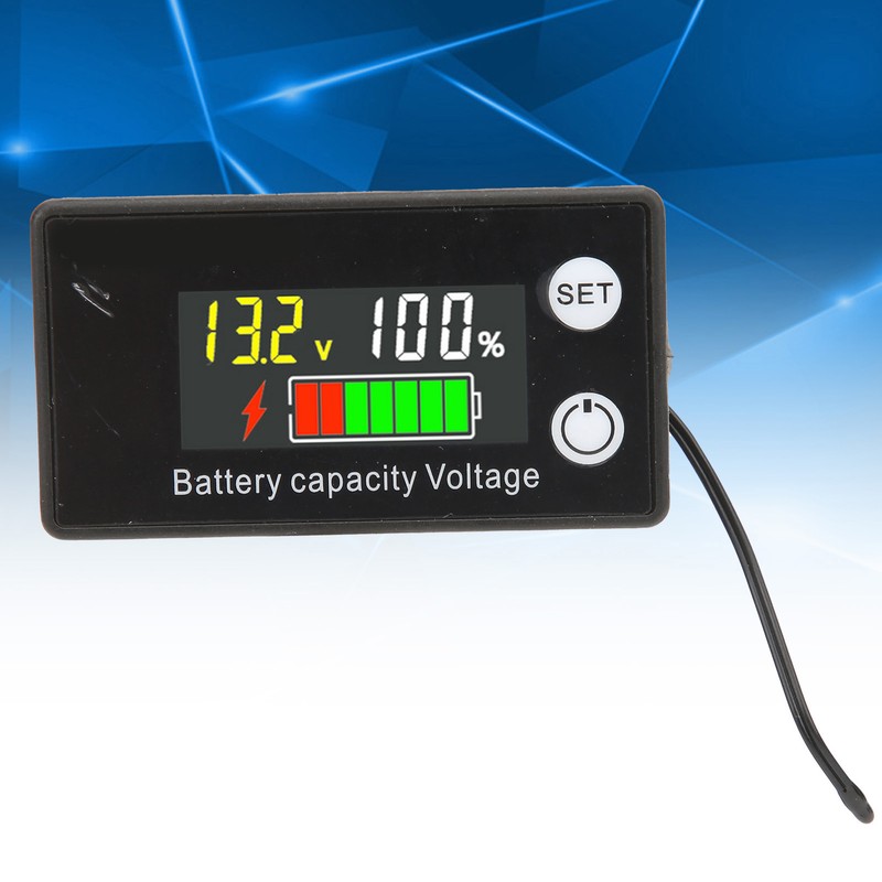 Battery Capacity Tester LCD Color Screen DC Voltmeter with Alarm