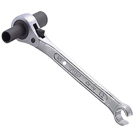 Top Industry (TOP) Hanging Band Wrench, 0.4 x 0.5 inches (10 x 13 mm), Ratchet, 0.5 inch (12 mm), Flare Nut Wrench, Tip Glasses, Water Supply, Plumbing, PHW-1013-3, Tsubame Sanjo, Made in Japan