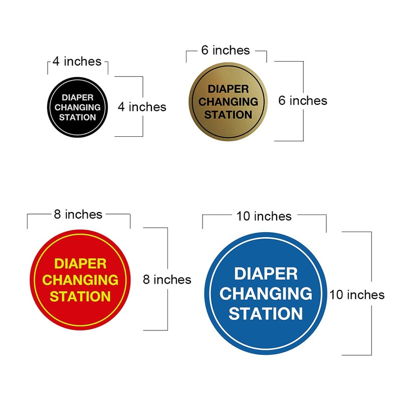 Signs ByLITA Circle Diaper Changing Station Sign (Dark Brown) -