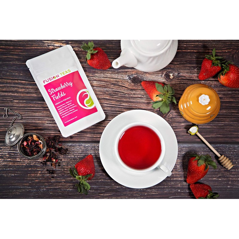 Strawberry Fields Hibiscus Herbal Fruit Tea - Caffeine Free Loose