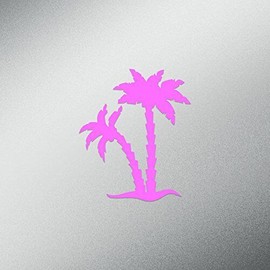 CMI Palm Tree Tropical Beach Decal Sticker | 5.5-Inches Tall  Light Pink Vinyl