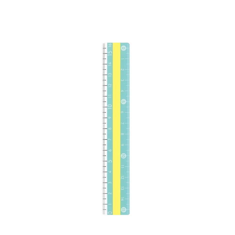 Kutsuwa KB033MT-5P Ruler, 6.3 inches (16 cm), Mint, Pack of